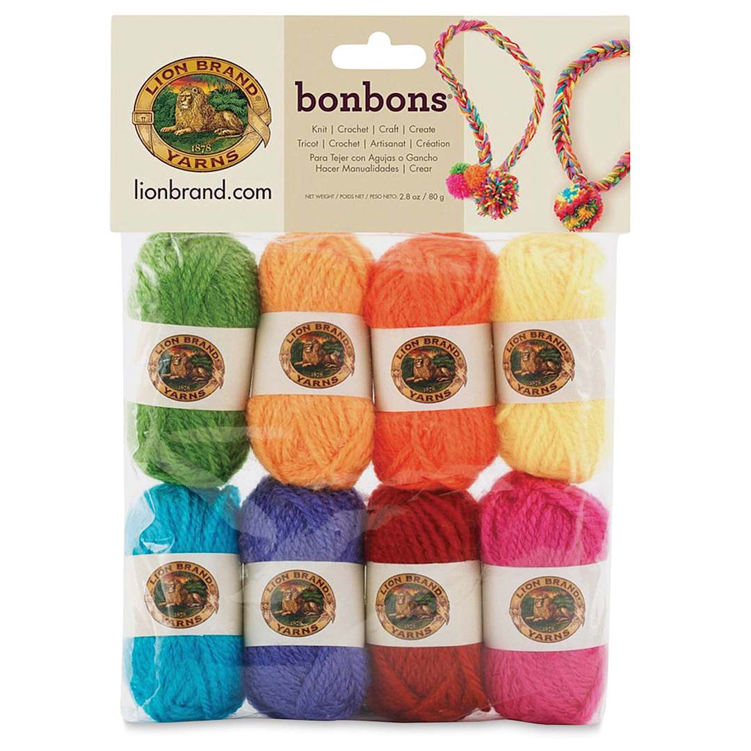 Open in modal - Lion Brand Bonbons Yarn - Crayons, Package of 8