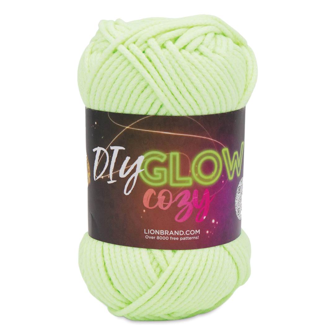 Open in modal - Lion Brand DIY Glow Cozy Yarn - Neon Green, 79 yds