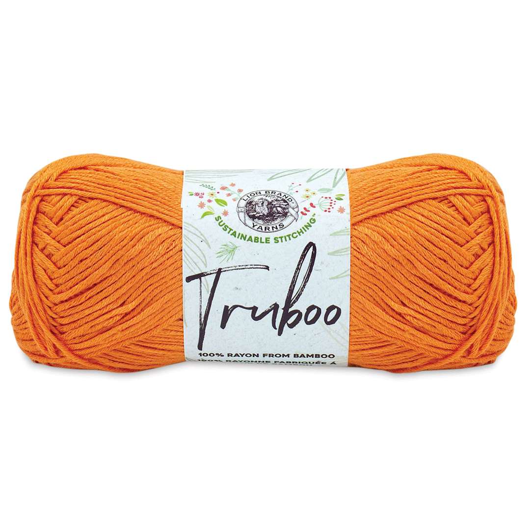 Open in modal - Lion Brand Truboo Yarn - Tangerine, 241 yards