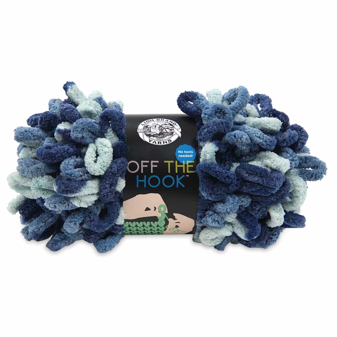 Open in modal - Lion Brand Off The Hook Yarn - Blue Sapphire