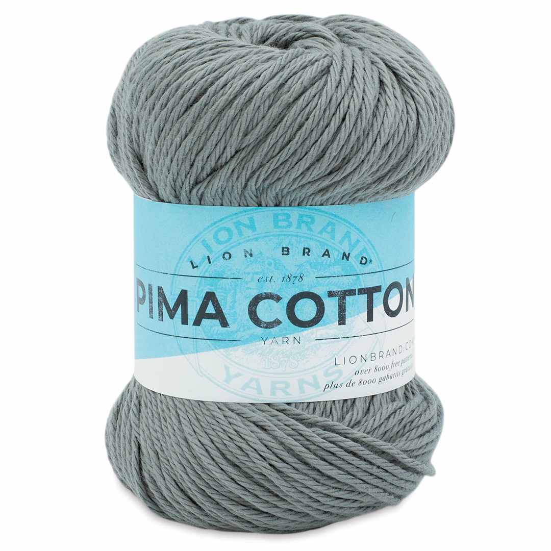 Open in modal - Lion Brand Pima Cotton Yarn - Pewter, 186 yards