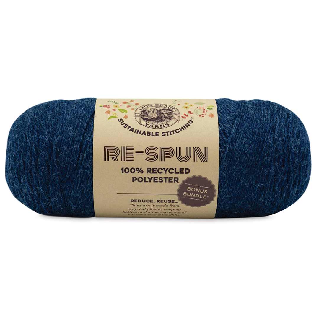 Open in modal - Lion Brand Re-Spun Bonus Bundle Yarn - Deep Denim, 658 yards