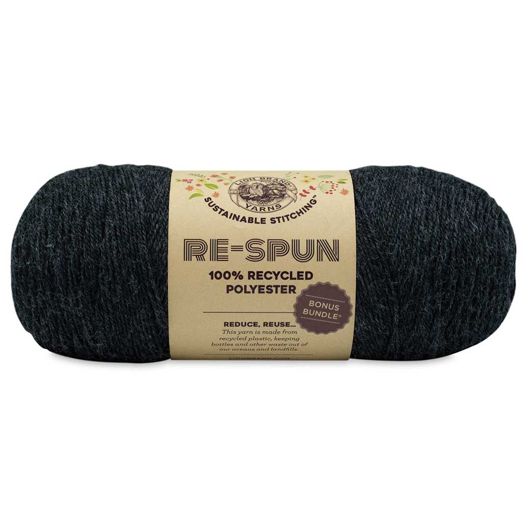 Open in modal - Lion Brand Re-Spun Bonus Bundle Yarn - Raven, 658 yards
