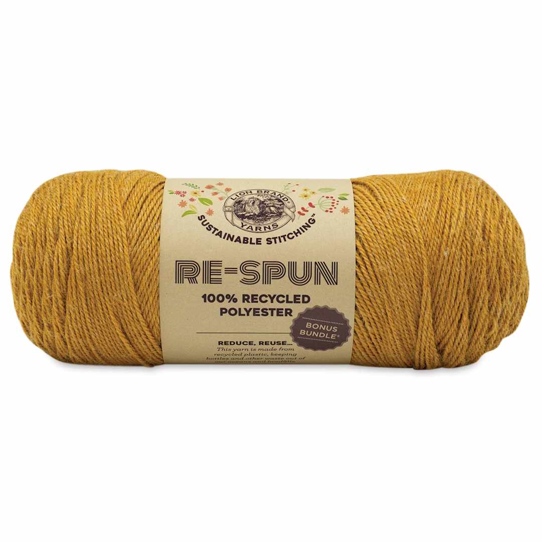 Open in modal - Lion Brand Re-Spun Bonus Bundle Yarn - Cornsilk, 658 yards