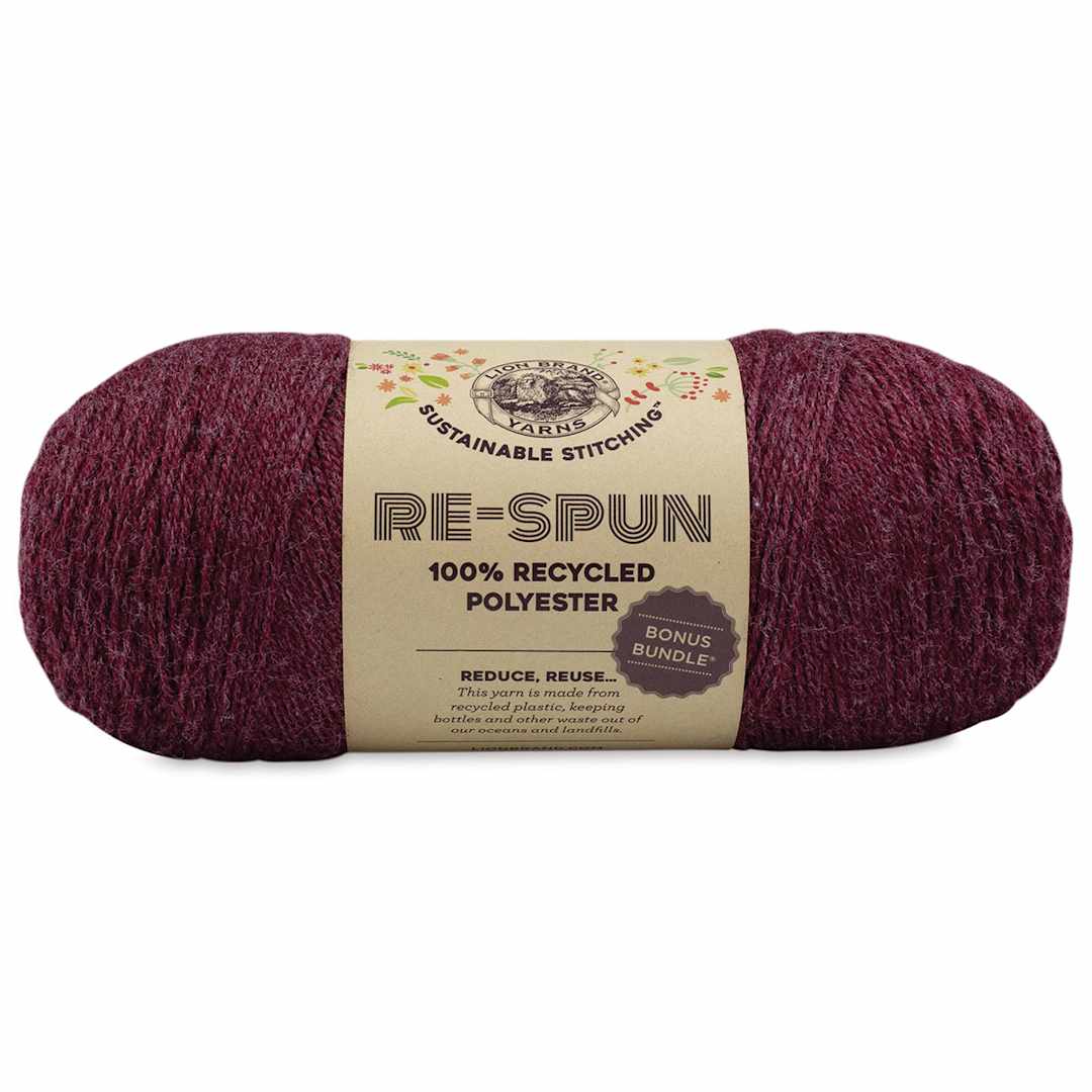 Open in modal - Lion Brand Re-Spun Bonus Bundle Yarn - Wine, 658 yards
