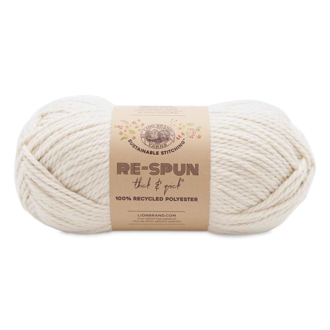 Open in modal - Lion Brand Re-Spun Thick & Quick Yarn - Whipped Cream, 223 yds