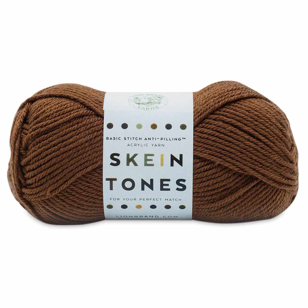 Open in modal - Lion Brand Basic Stitch Anti-Pilling Skein Tones Yarn - Mahogany, 186 yards
