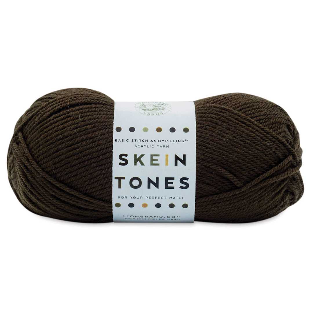 Open in modal - Lion Brand Basic Stitch Anti-Pilling Skein Tones Yarn - Ebony, 186 yards