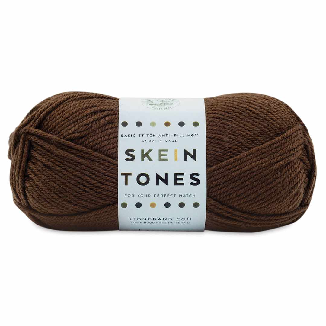 Open in modal - Lion Brand Basic Stitch Anti-Pilling Skein Tones Yarn - Cocoa, 186 yards