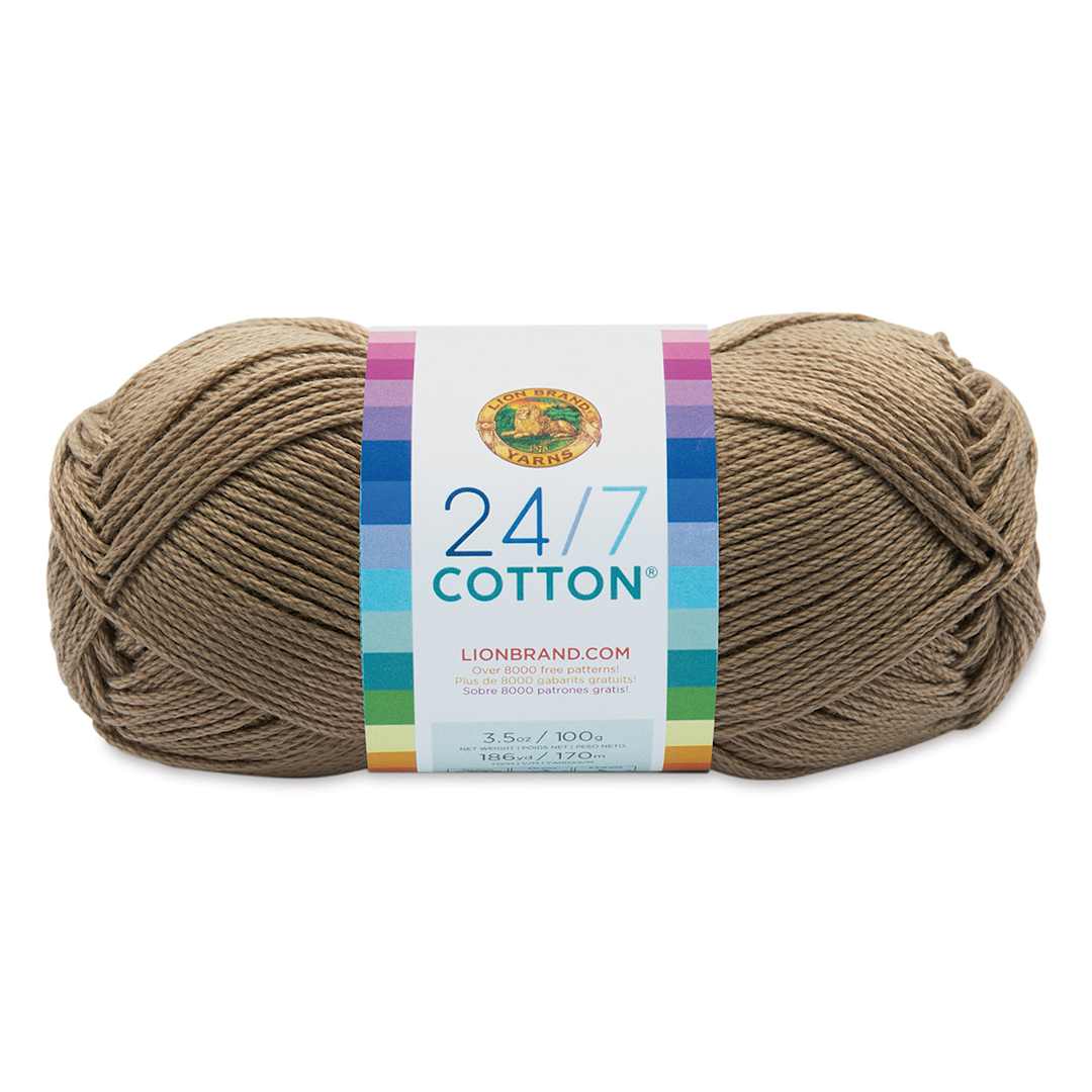 Open in modal - Lion Brand 24/7 Cotton Yarn - Taupe, 186 yards