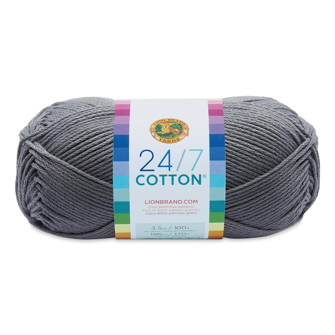 Open in modal - Lion Brand 24/7 Cotton Yarn - Silver, 186 yards