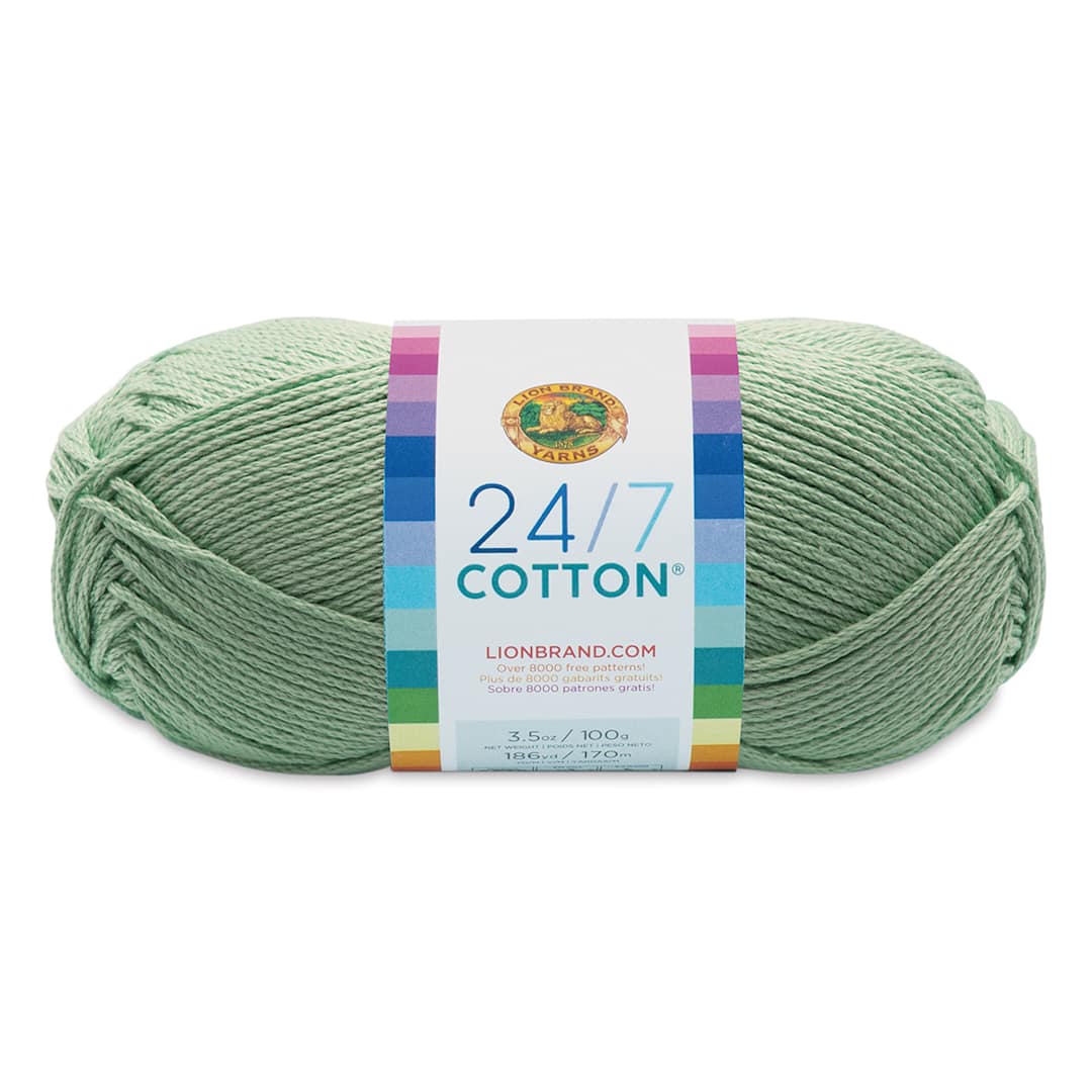Open in modal - Lion Brand 24/7 Cotton Yarn - Mint, 186 yards