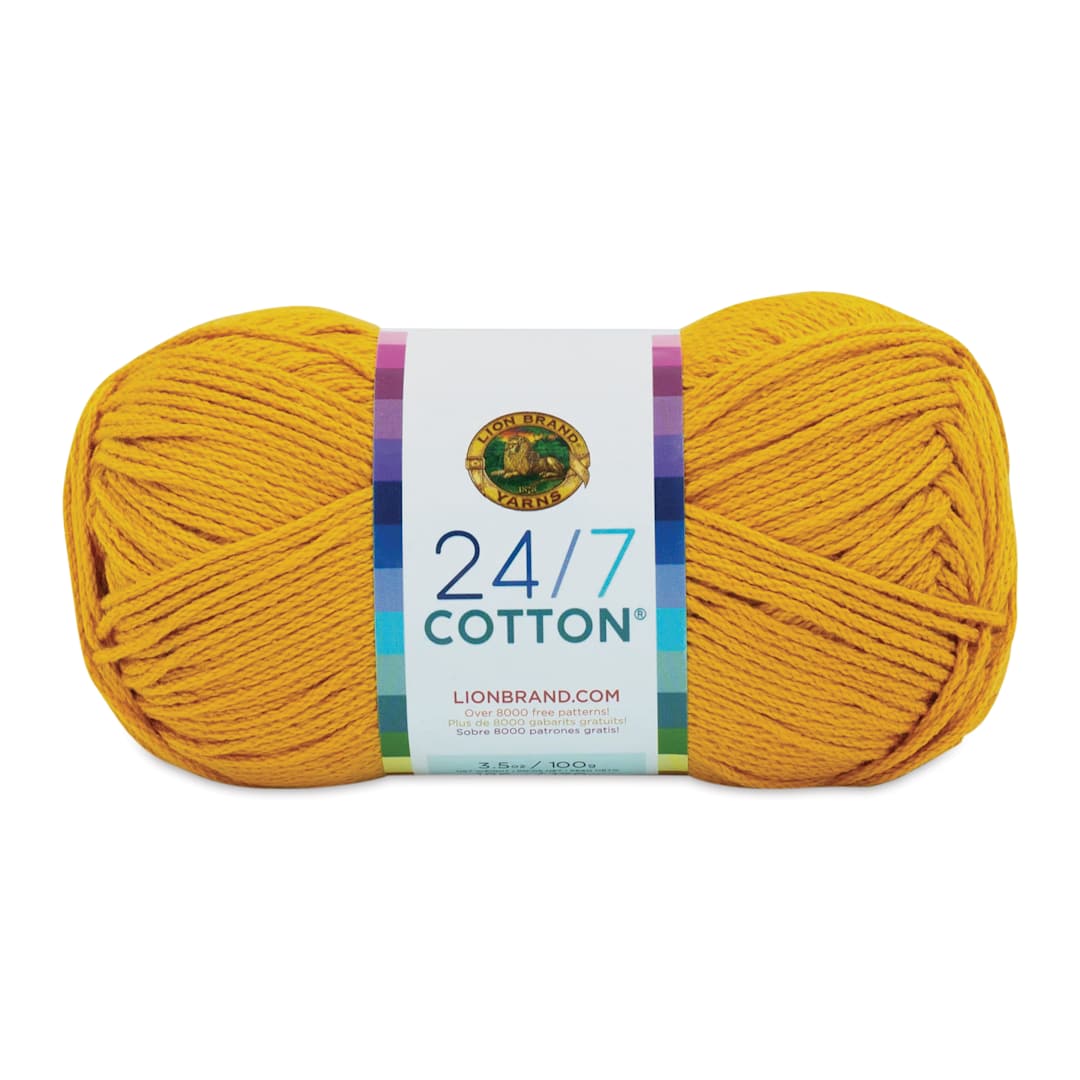 Open in modal - Lion Brand 24/7 Cotton Yarn - Goldenrod, 186 yards