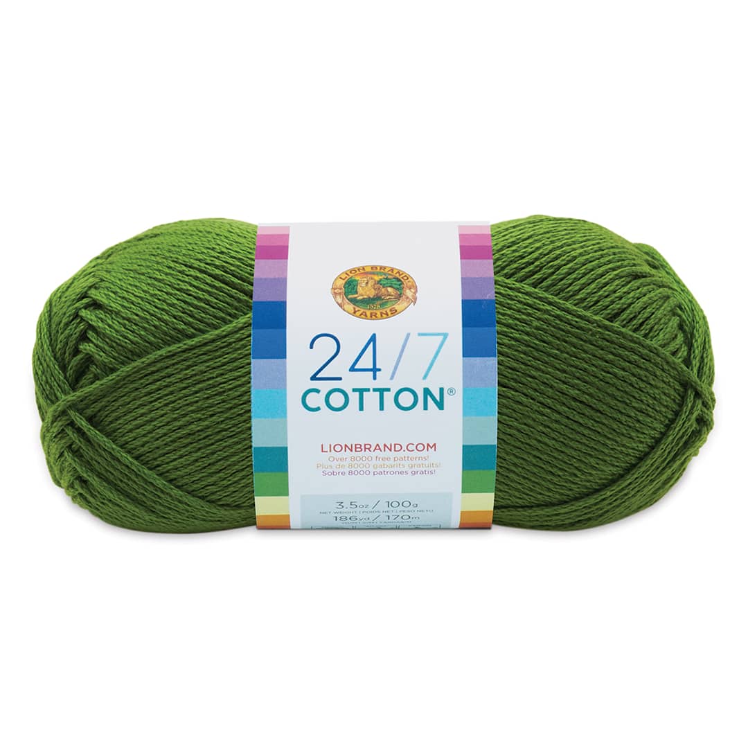 Open in modal - Lion Brand 24/7 Cotton Yarn - Grass, 186 yards