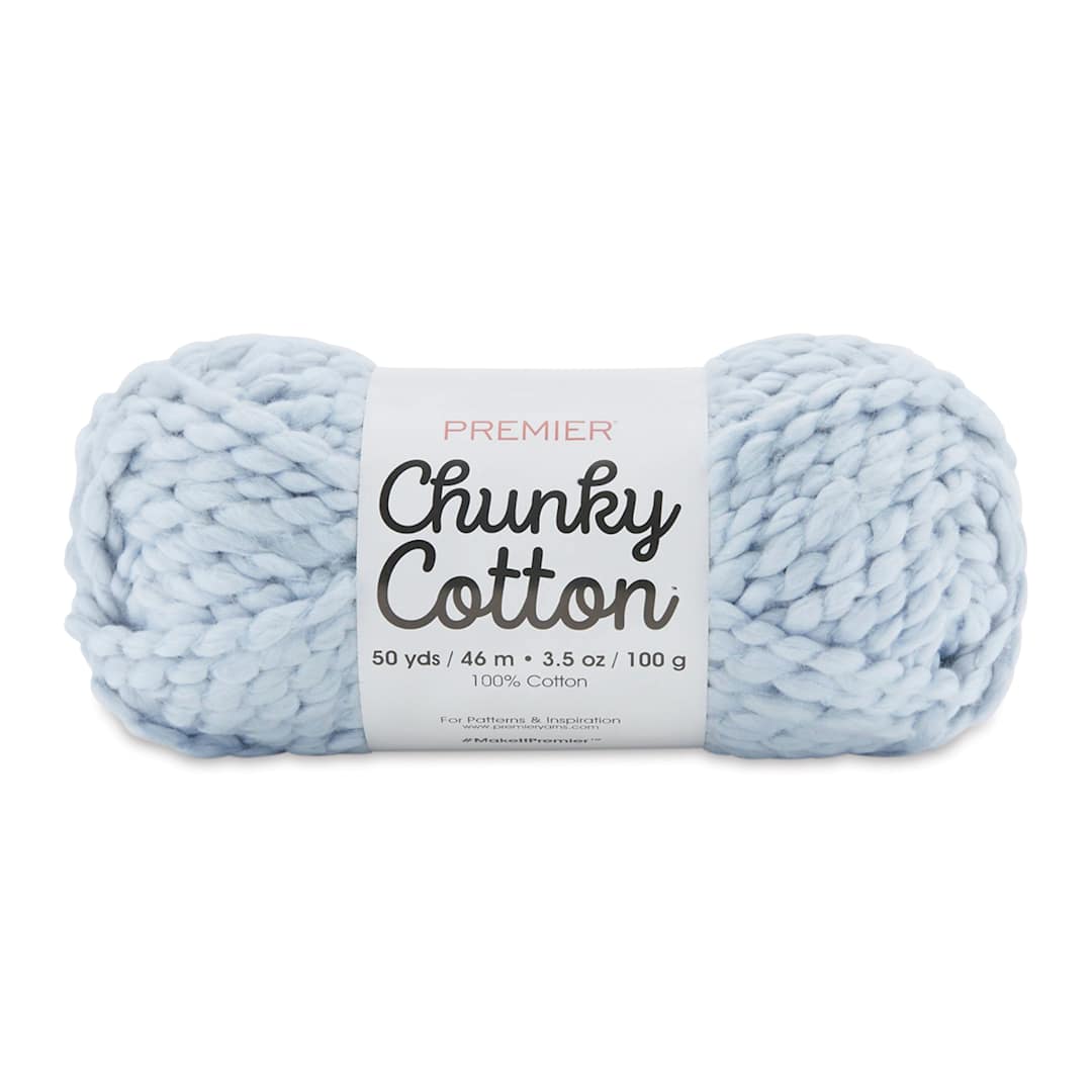Open in modal - Premier Yarn Chunky Cotton Yarn - Sky Blue, 50 yards
