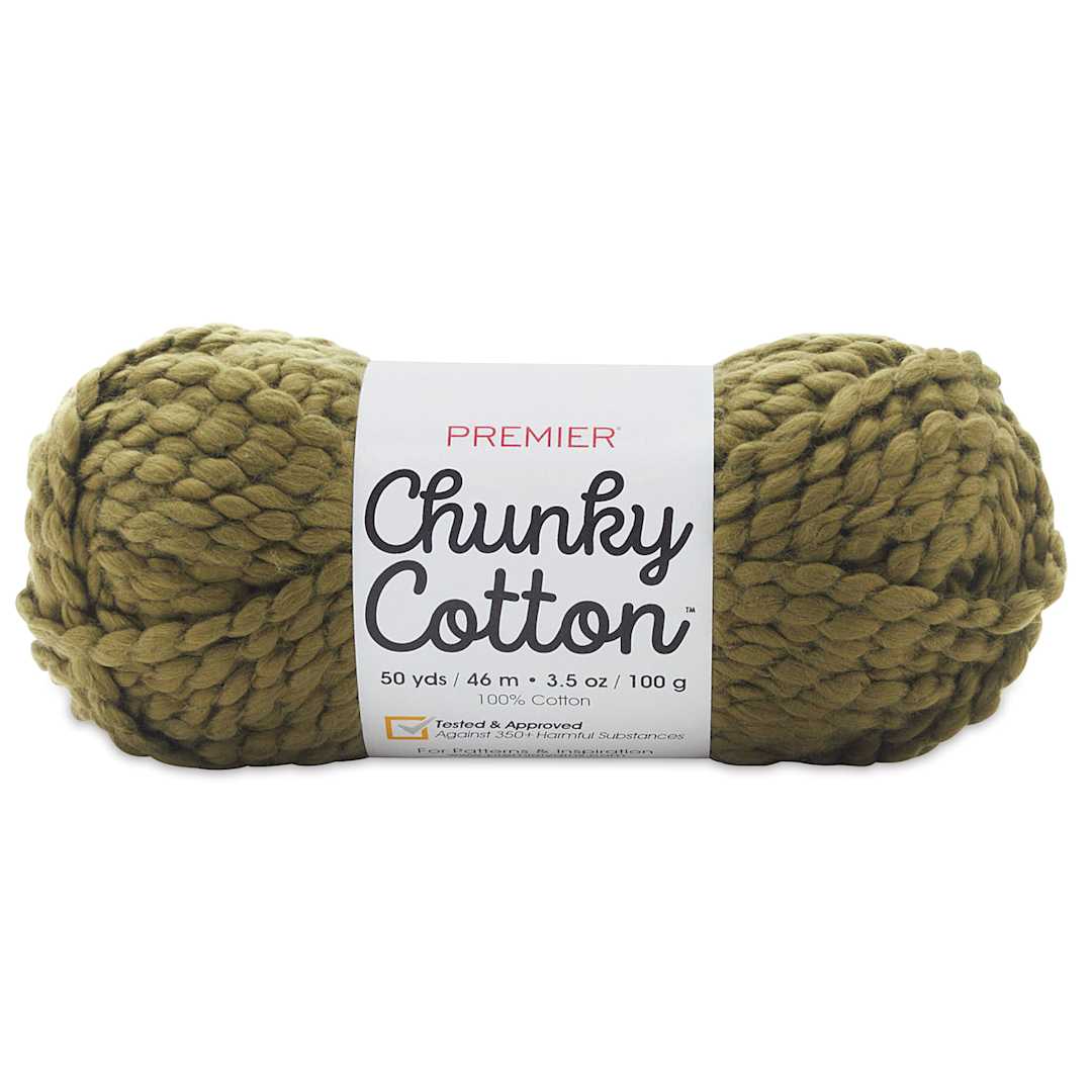 Open in modal - Premier Yarn Chunky Cotton Yarn - Olive, 50 yards