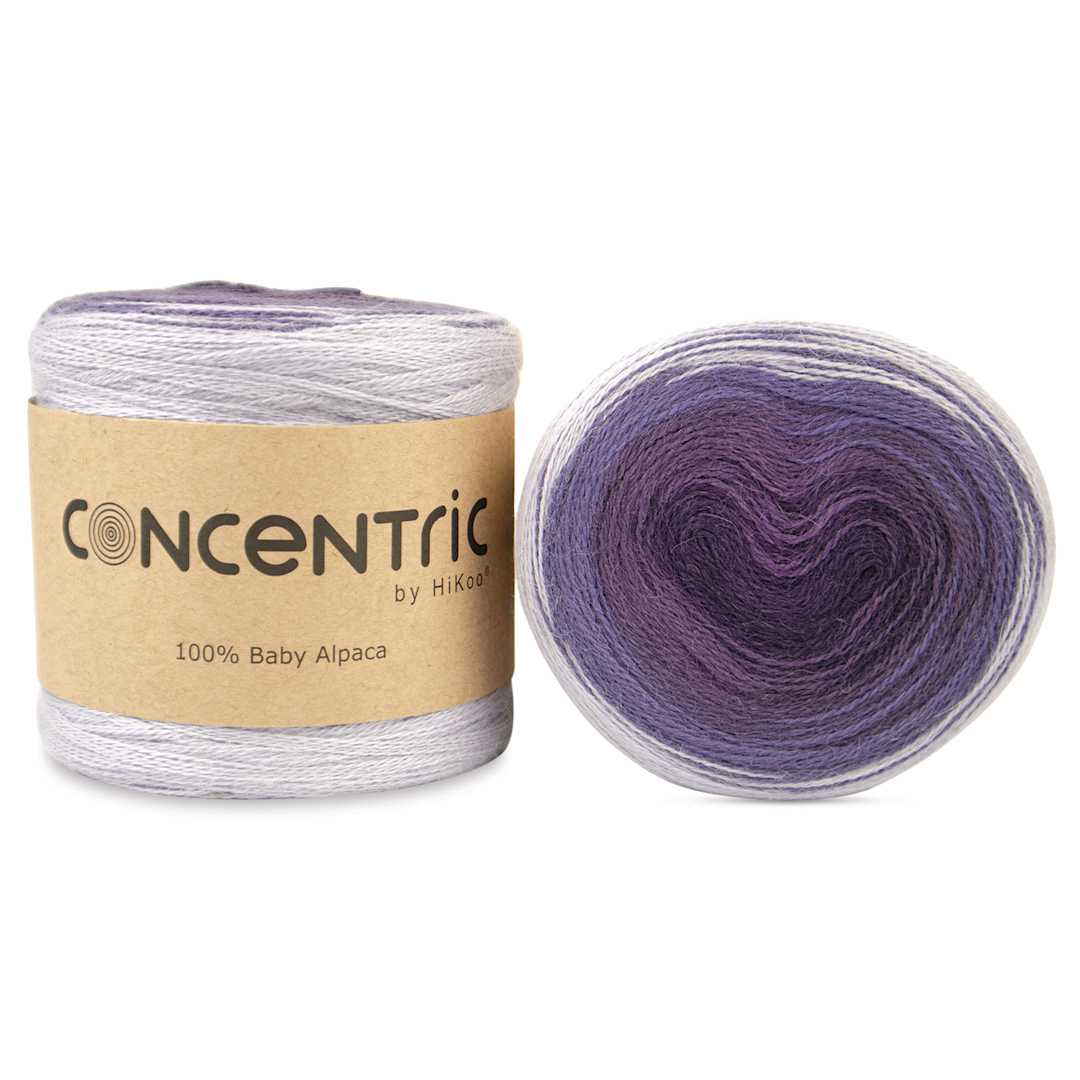 Open in modal - HiKoo Concentric Yarn - Shades of Purple, 437 yards