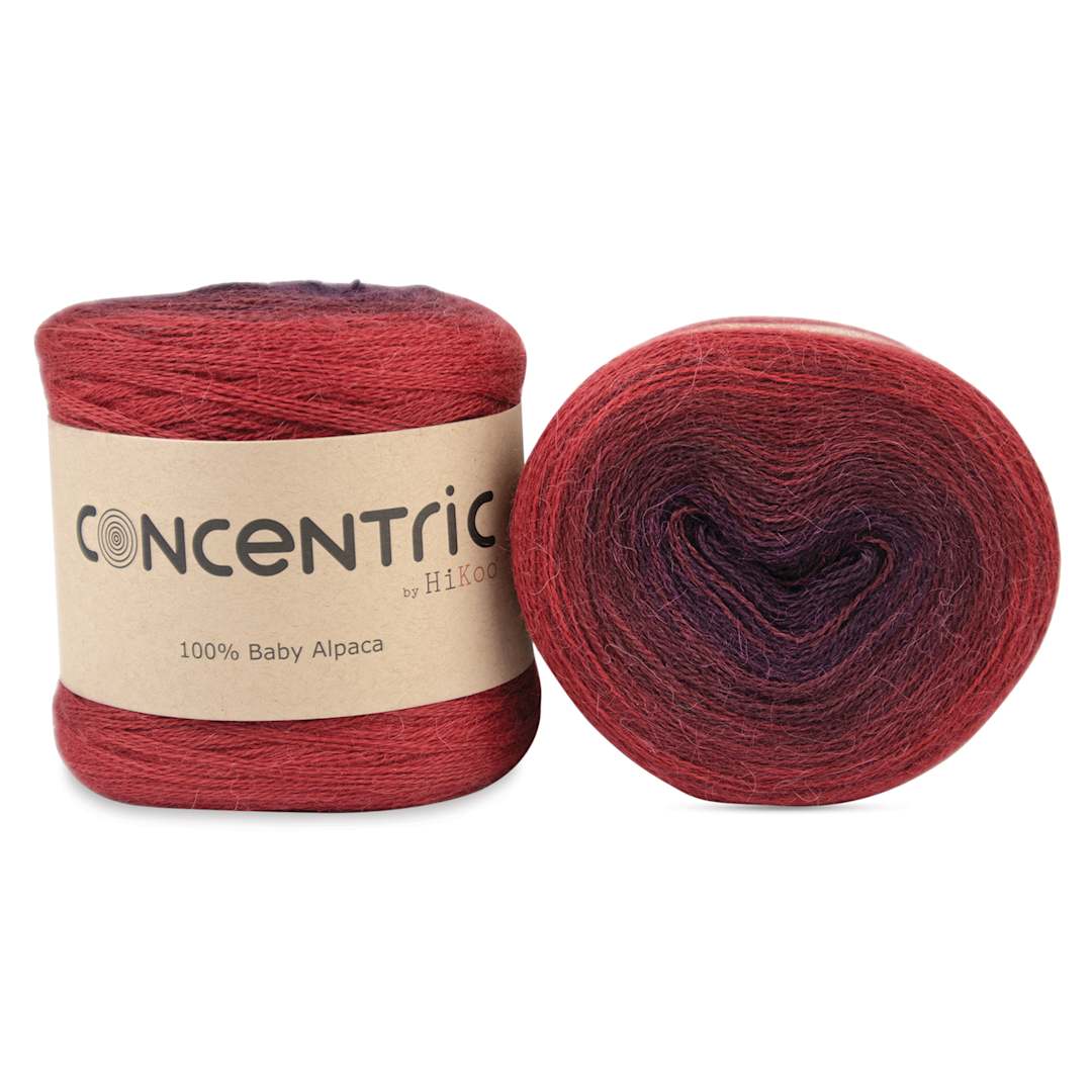 Open in modal - HiKoo Concentric Yarn - Ruby Roulette, 437 yards