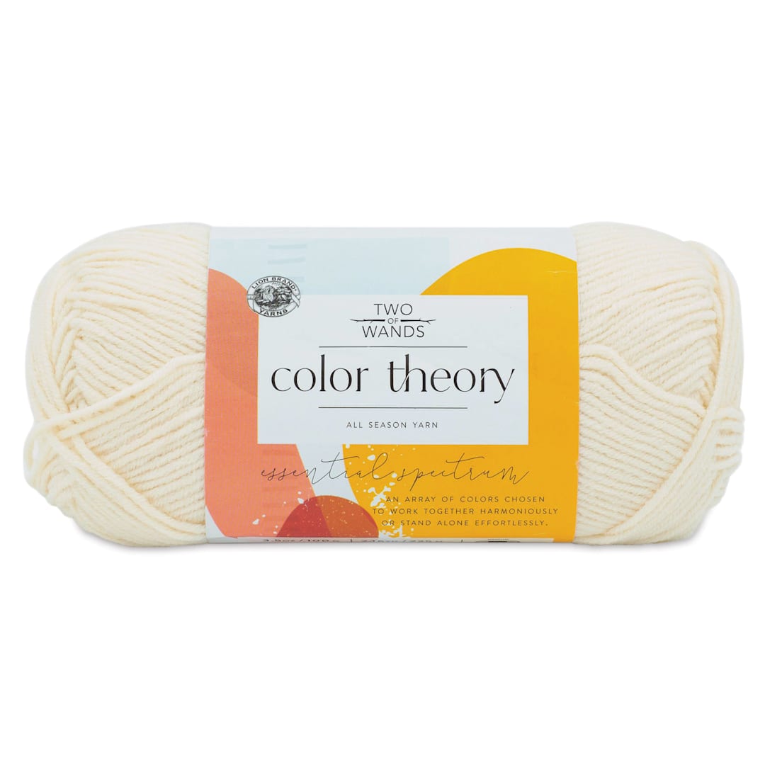 Open in modal - Lion Brand Color Theory Yarn - Ivory (yarn skein with label)