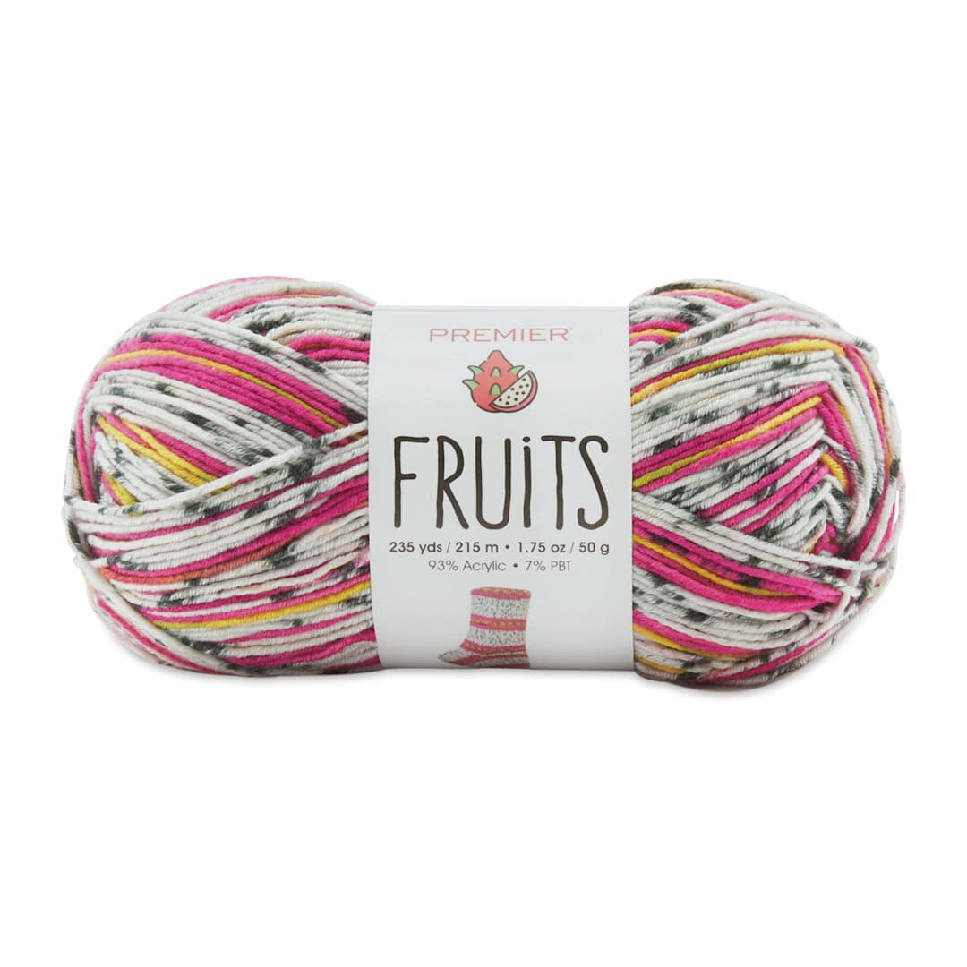 Open in modal - Premier Yarn Fruits Yarn - Dragon Fruit (yarn skein with label)