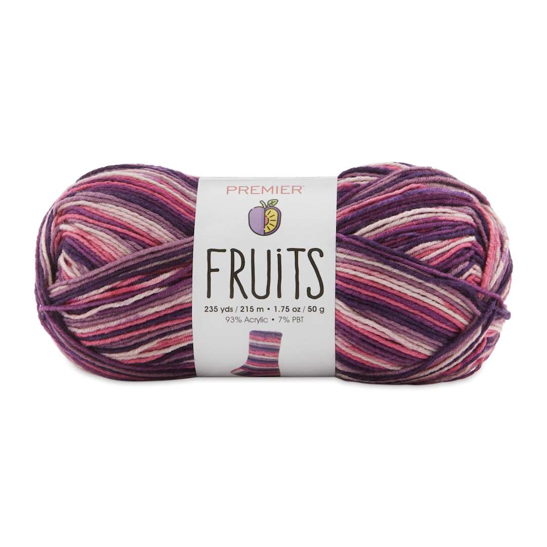 Open in modal - Premier Yarn Fruits Yarn - Plum (yarn skein with label)