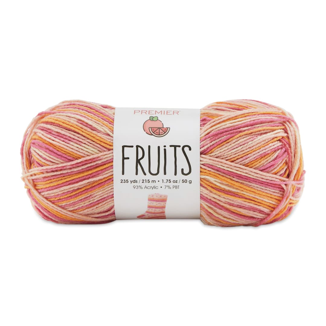 Open in modal - Premier Yarn Fruits Yarn - Pink Grapefruit (yarn skein with label)