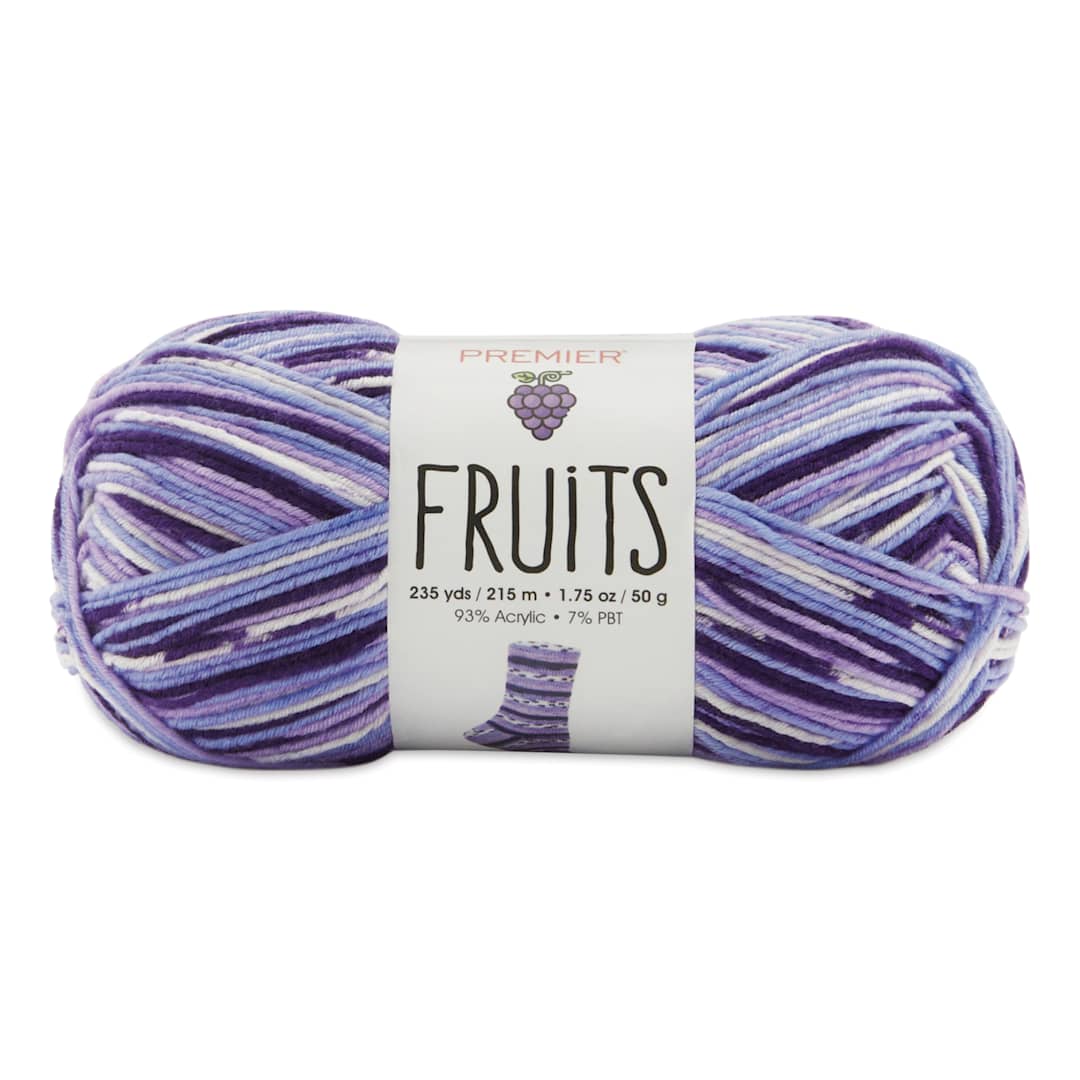 Open in modal - Premier Yarn Fruits Yarn - Grape (yarn skein with label)