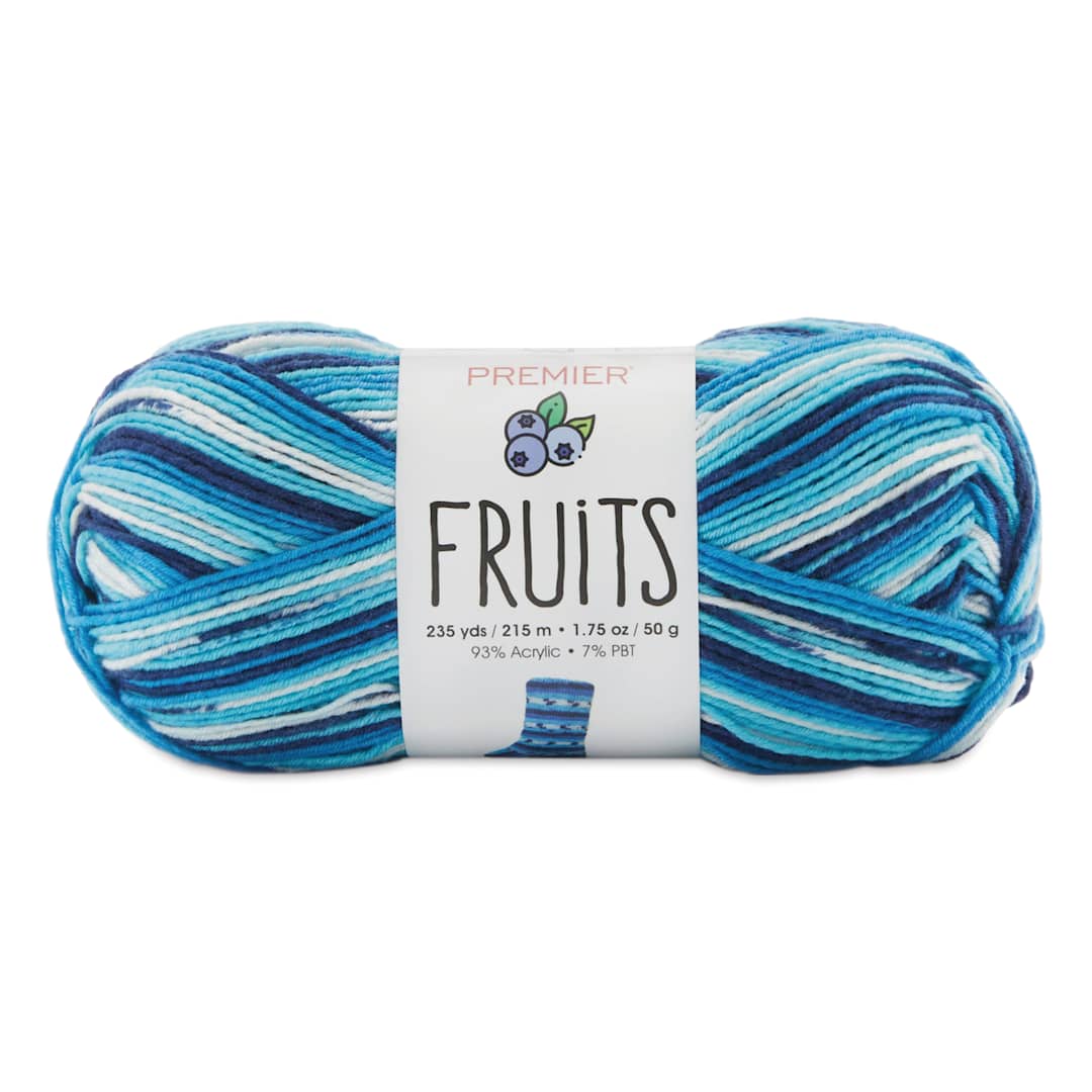Open in modal - Premier Yarn Fruits Yarn - Blueberry (yarn skein with label)