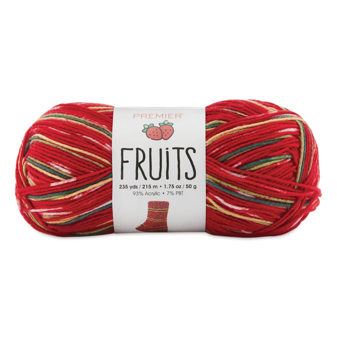 Open in modal - Premier Yarn Fruits Yarn - Strawberry (yarn skein with label)
