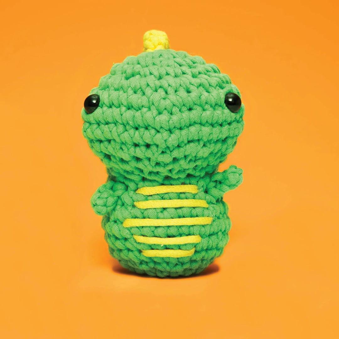 Open in modal - The Woobles Beginner Crochet Amigurumi Kit - Dinosaur, front