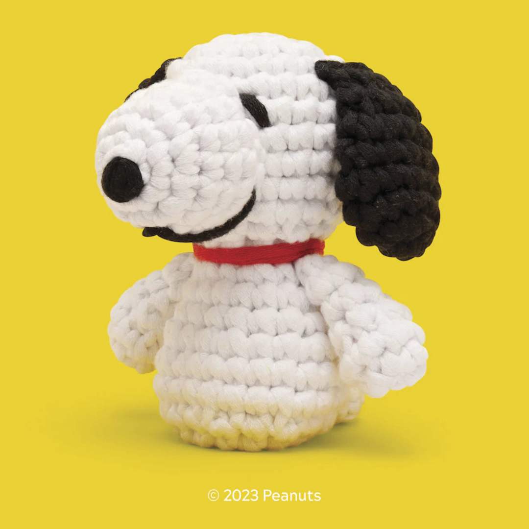 Open in modal - The Woobles Beginner Crochet Amigurumi Kit - Snoopy - finished example