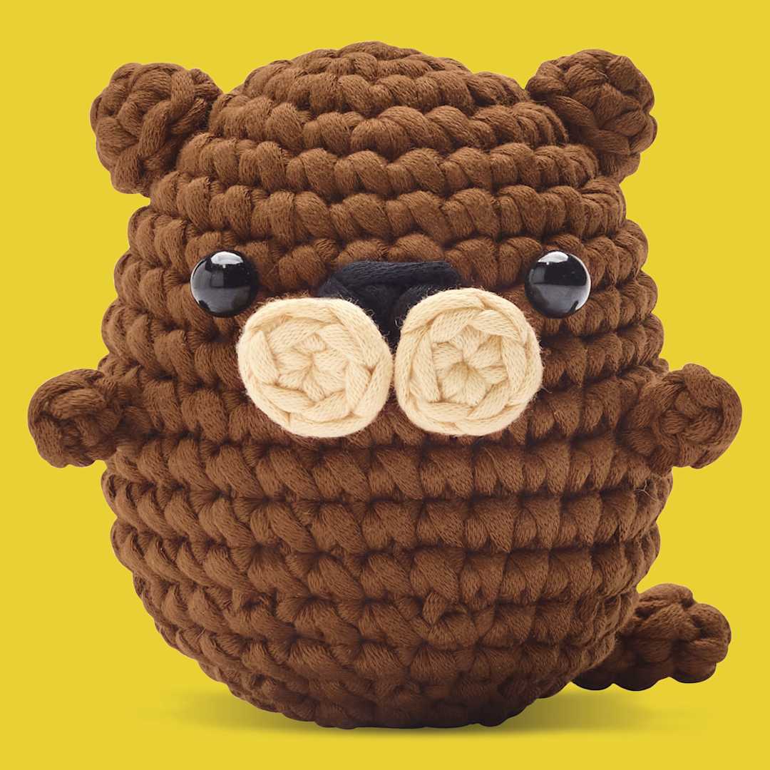 Open in modal - The Woobles Beginner Crochet Amigurumi Kit - Sea Otter, finished example