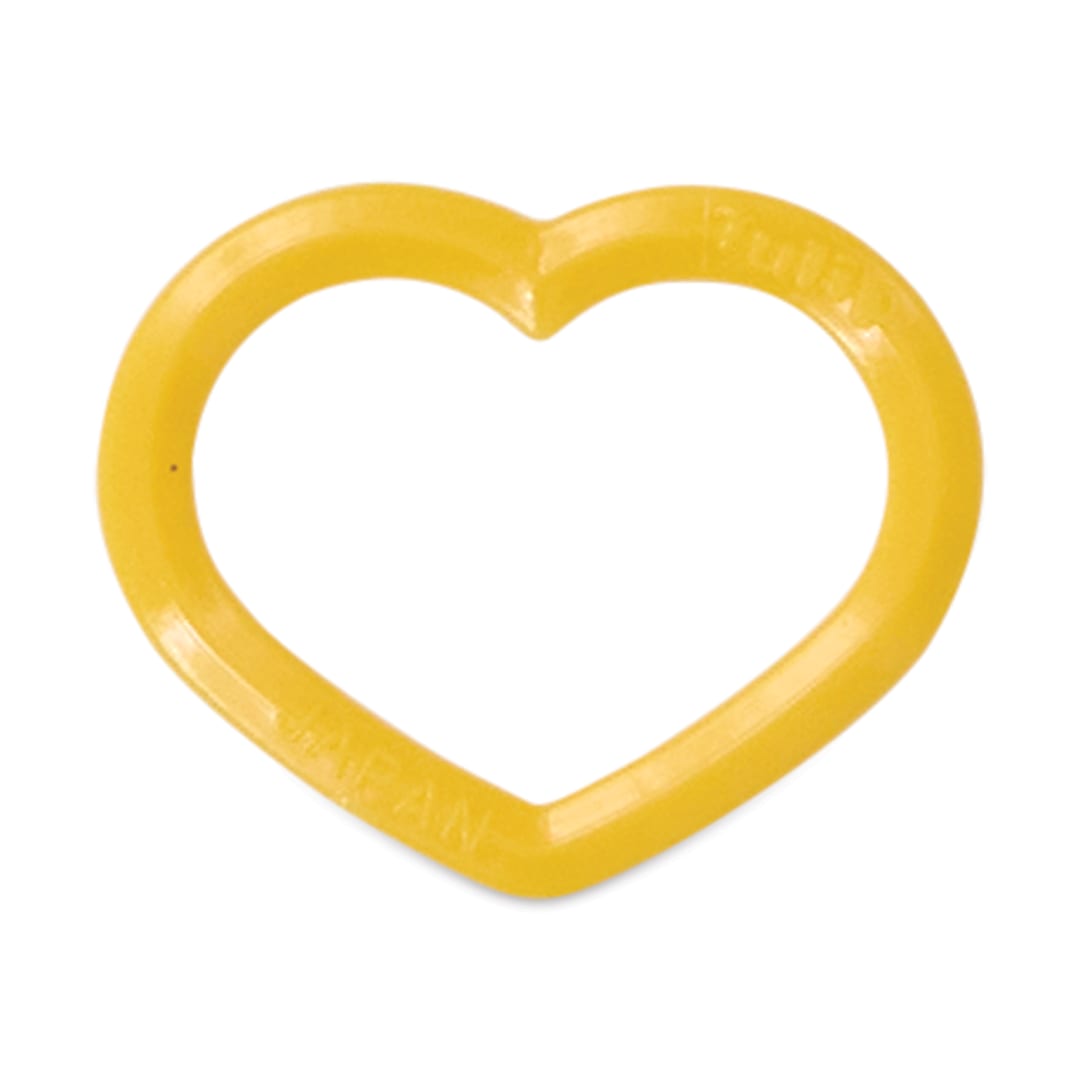 Open in modal - Tulip Needle Company Stitch Markers - Yellow Heart, one slip-on marker
