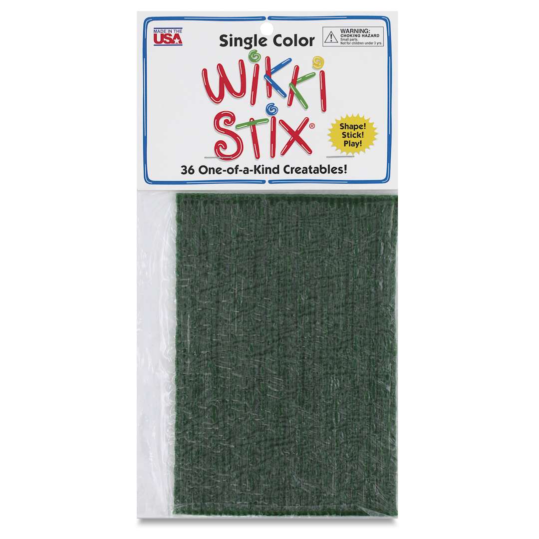 Open in modal - Wikki Stix - Pkg of 36, Forest Green, 6" - front of packaging