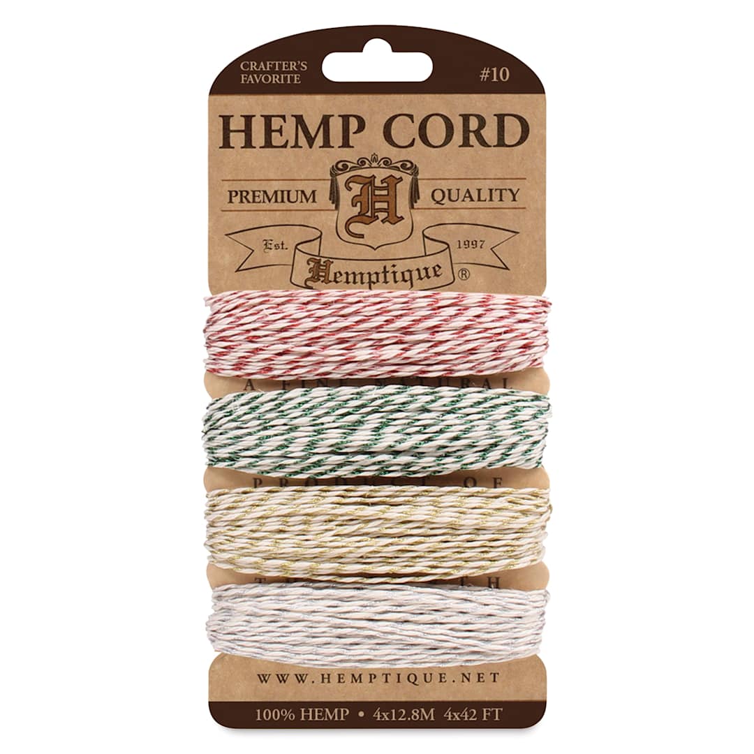 Open in modal - Hemptique Hemp Cord Card - Metallic Classic Colors, 120 ft, 10 lb