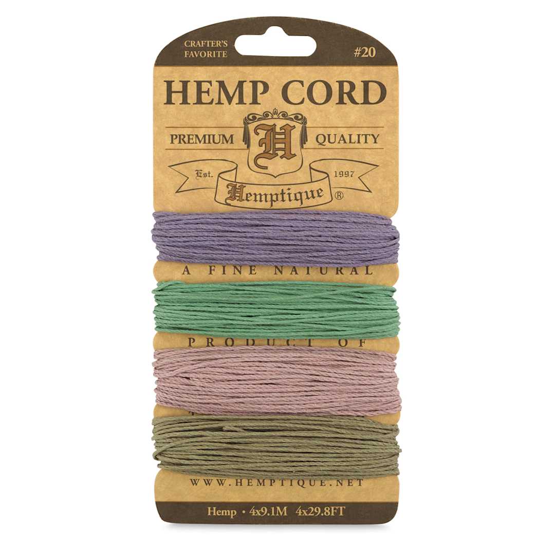 Open in modal - Hemptique Hemp Cord Card - Front of 4 Vintage Colors Card