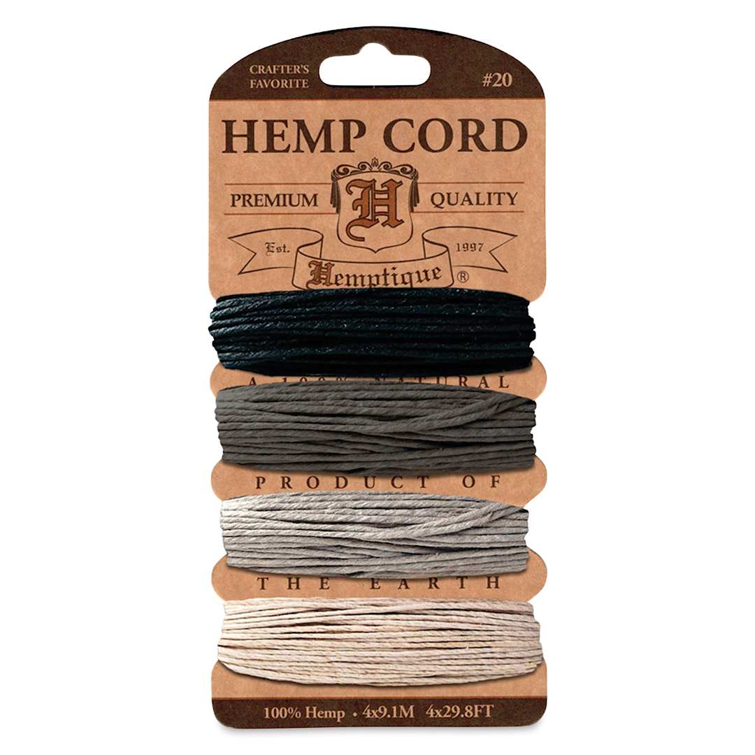Open in modal - Hemptique Hemp Cord Card - Onyx Colors, 120 ft, 10 lb
