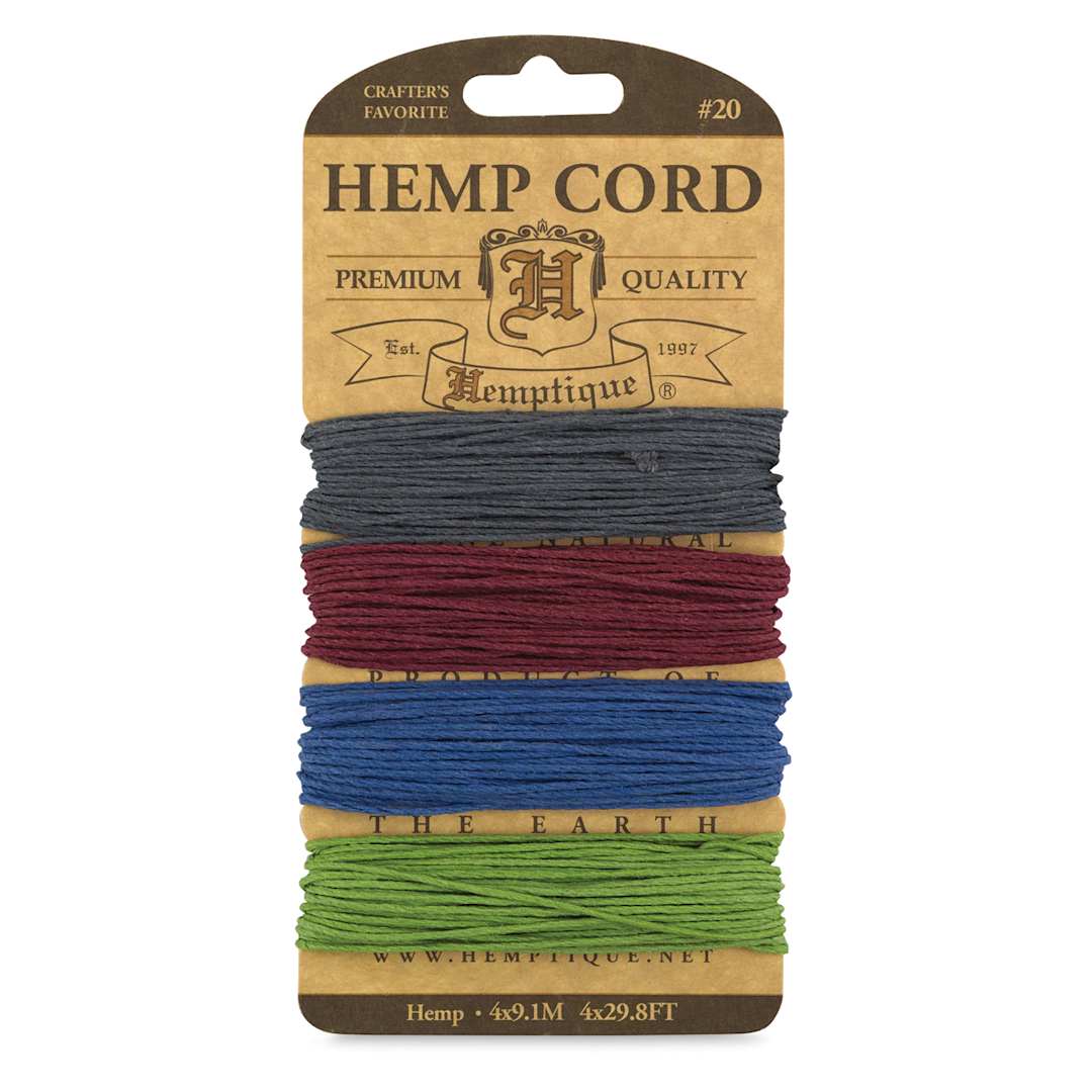 Open in modal - Hemptique Hemp Cord Card - Front view of 4 Earthy Pastels Card