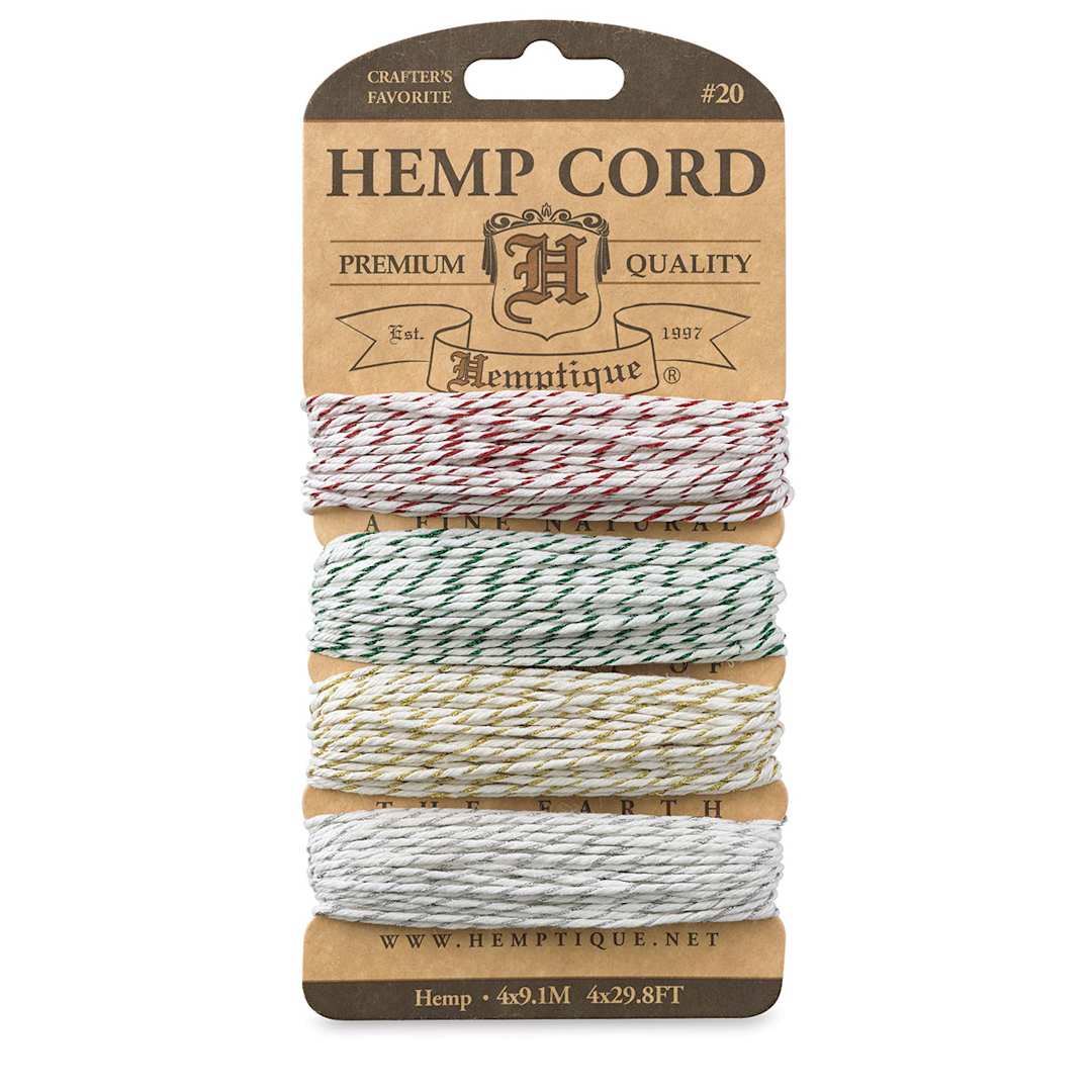 Open in modal - Hemptique Hemp Cord Card - Front of 4 Metallic Classic Colors Card