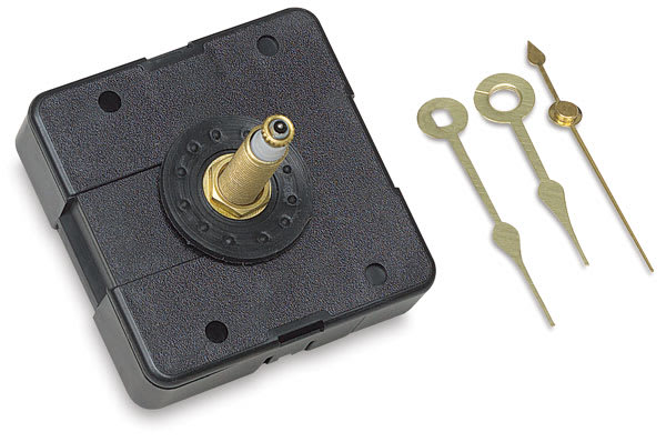 Open in modal - Walnut Hollow Clock Movements - Clock movement with hands adjacent