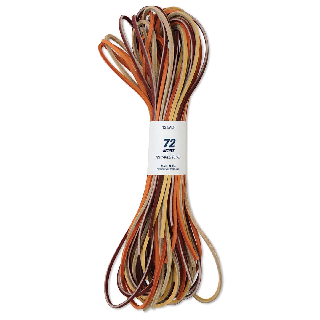 Open in modal - Realeather Suede Lace - 1/8" x 6 ft, Assorted Laces, Set of 12