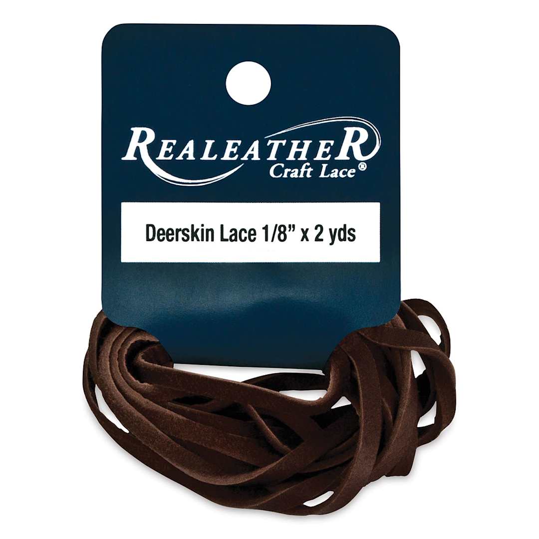 Open in modal - Realeather Deerskin Lace - 1/18" x 6 ft, Chocolate