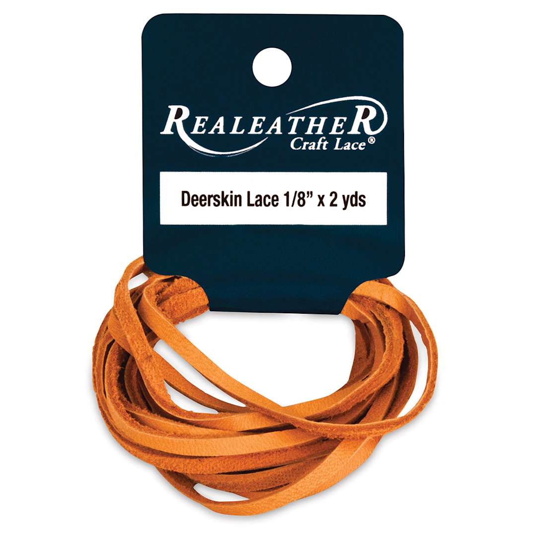 Open in modal - Realeather Deerskin Lace - 1/8" x 6 ft, Gold