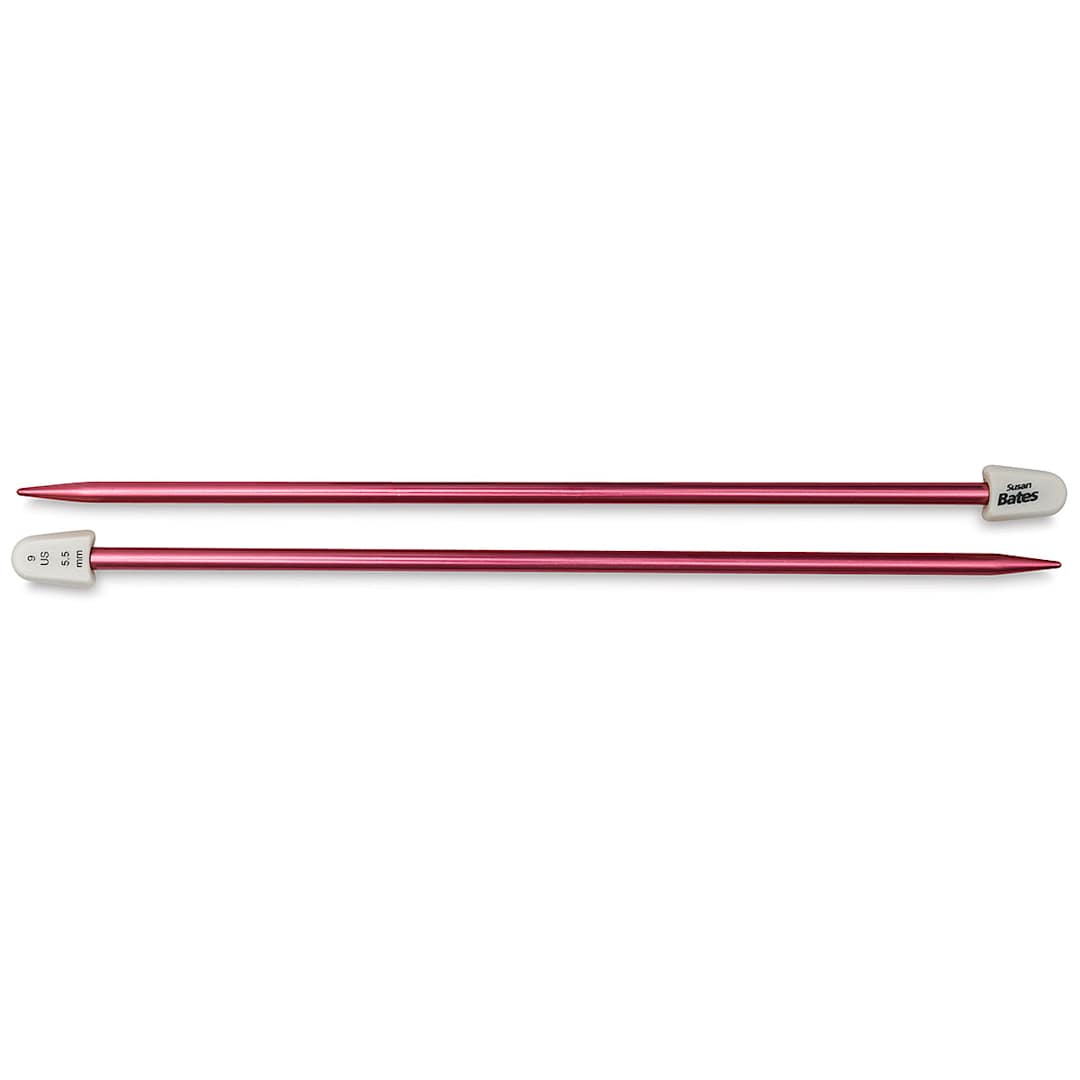 Open in modal - Susan Bates Silvalume Single Point Knitting Needles - Pkg of 2, 10", Size 9