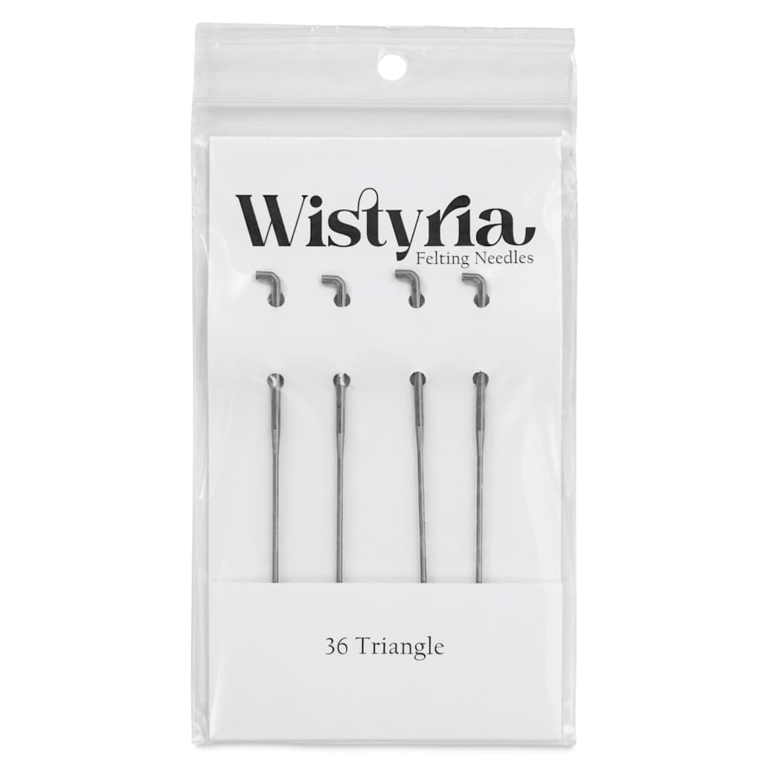 Open in modal - Wistyria Editions Felting Needles - Size 36, Triangle, Pkg of 4 - front of packaging