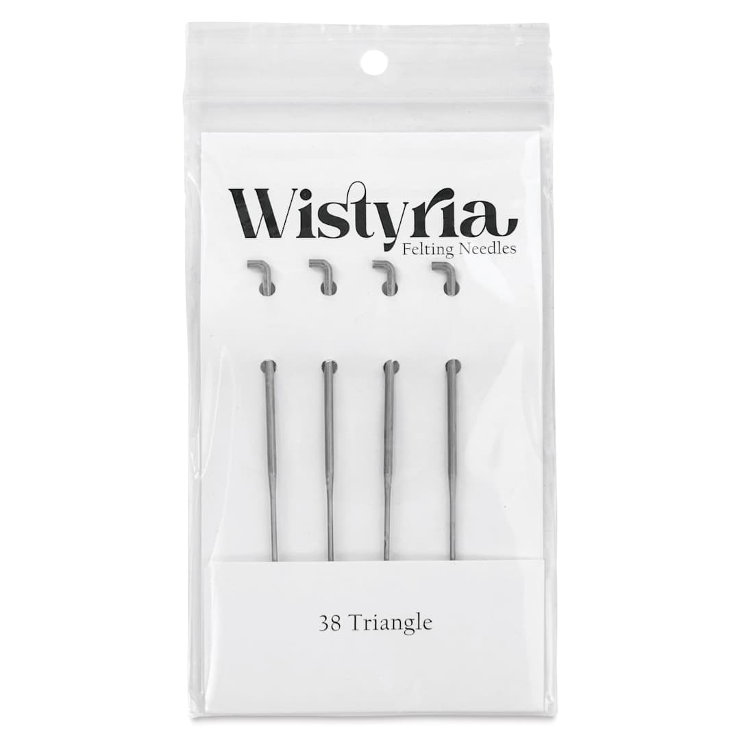 Open in modal - Wistyria Editions Felting Needles - Size 38, Triangle, Pkg of 4 - front of packging