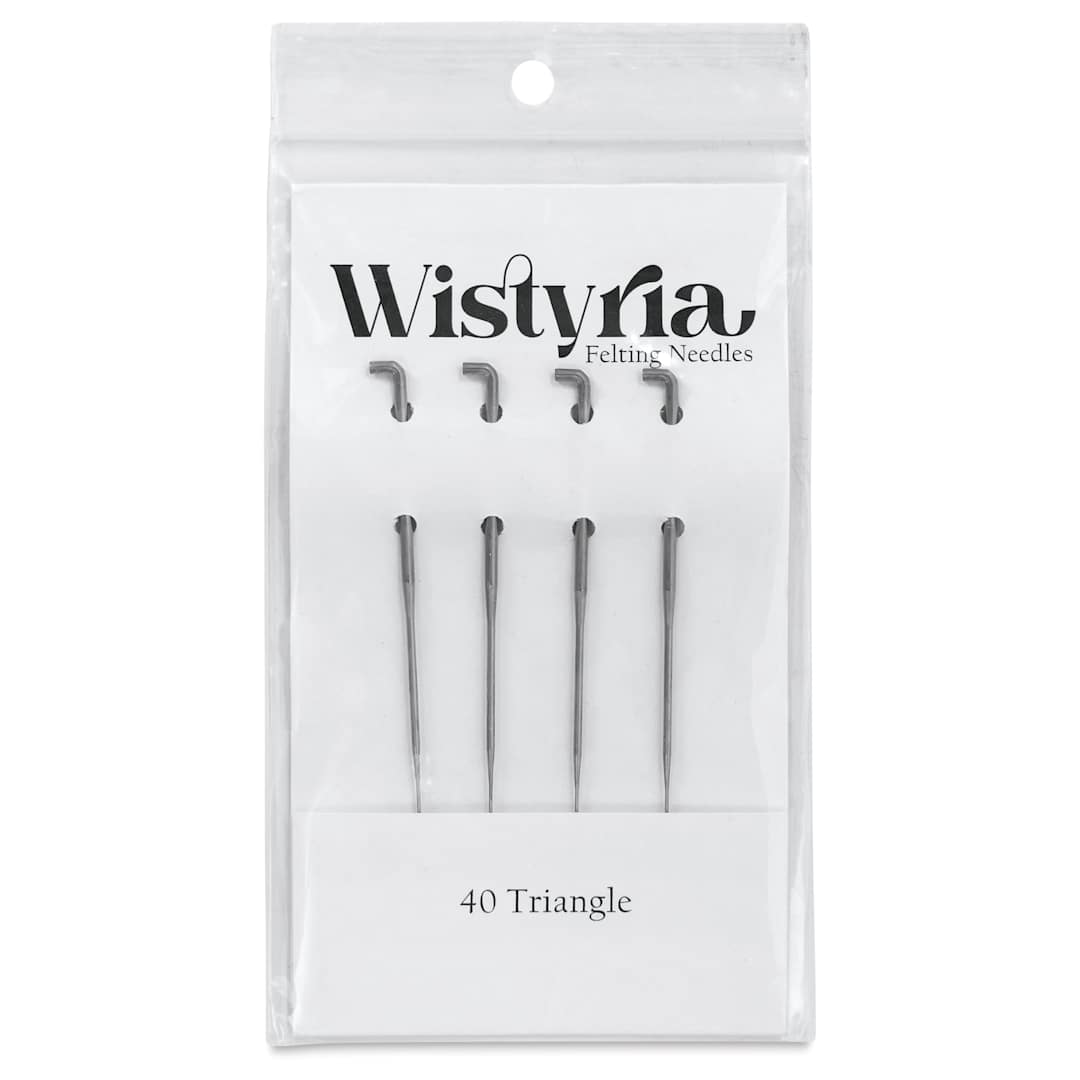 Open in modal - Wistyria Editions Felting Needles - Size 40, Triangle, Pkg of 4 - front of packaging