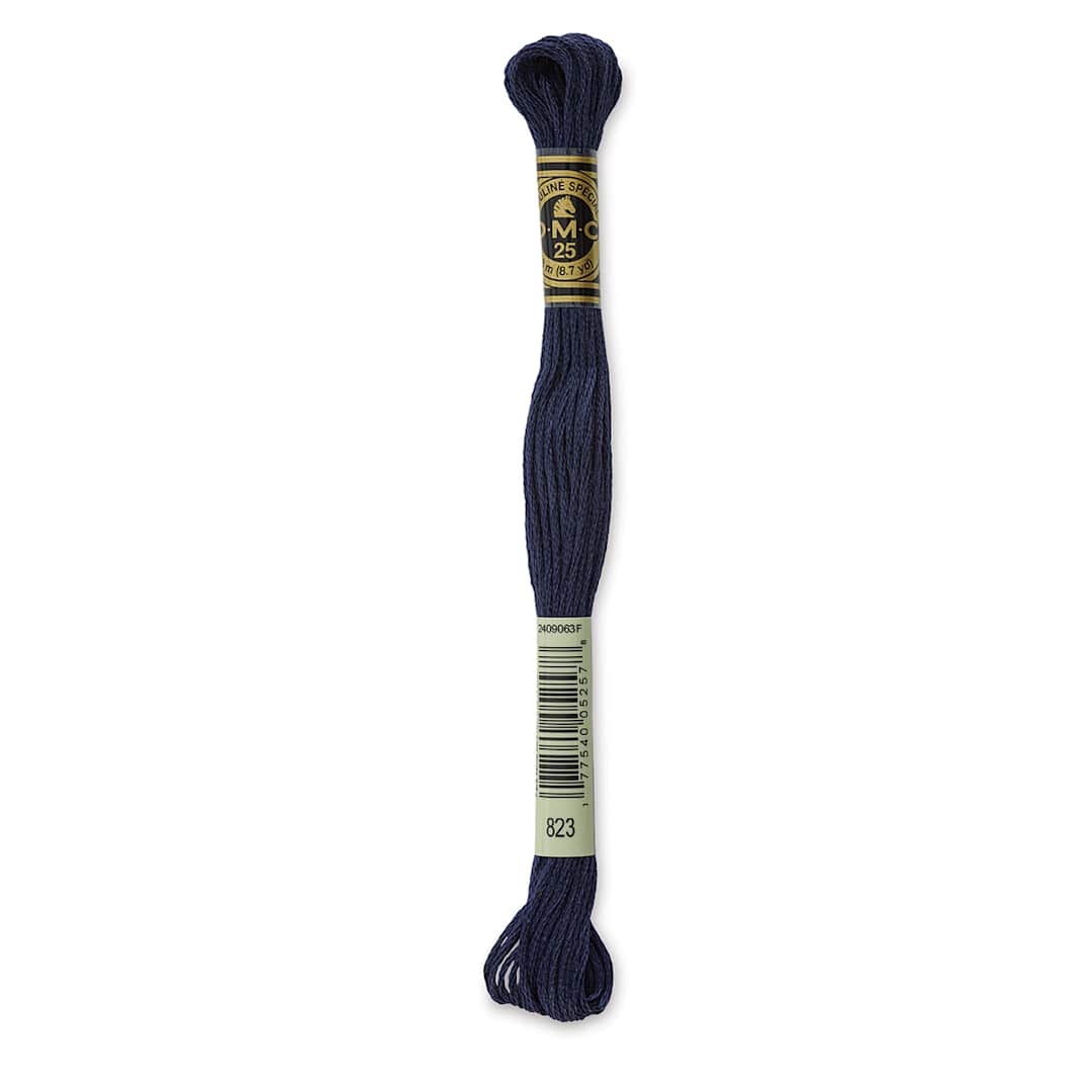Open in modal - DMC Cotton Embroidery Floss - Dark Navy Blue, 8-3/4 yards (Front of label)