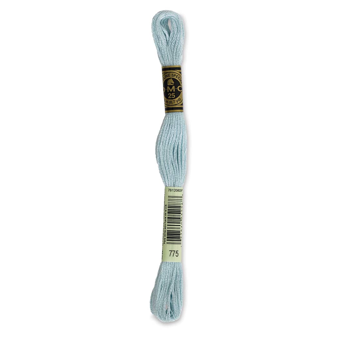 Open in modal - DMC Cotton Embroidery Floss - Very Light Baby Blue, 8-3/4 yards (Front of label)