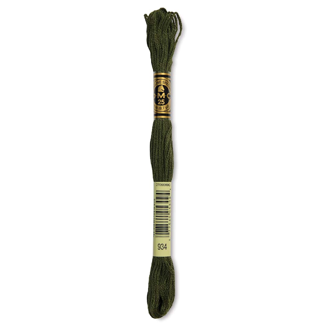 Open in modal - DMC Cotton Embroidery Floss - Black Avocado Green, 8-3/4 yards